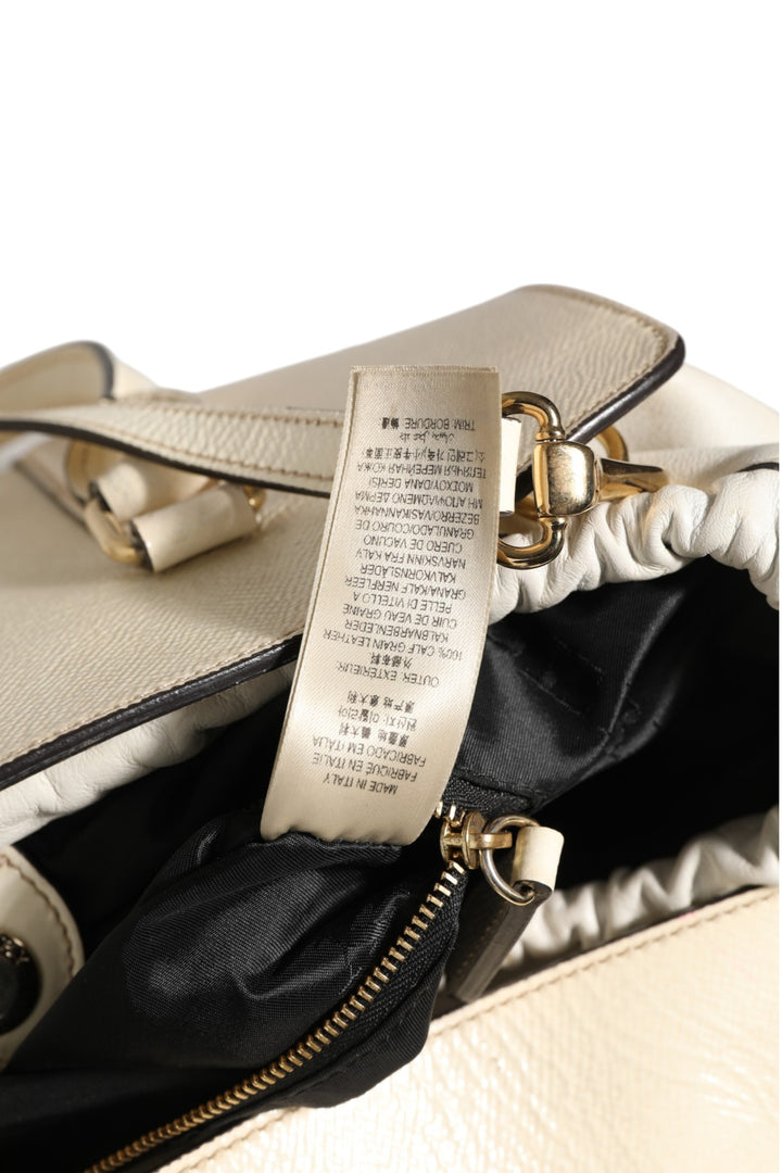 Chalk White Large Leather Tote Bag Burberry