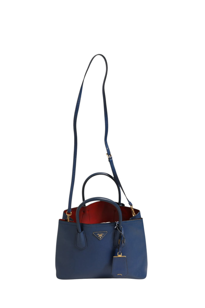 Blue Saffiano Leather 2way Bag Prada