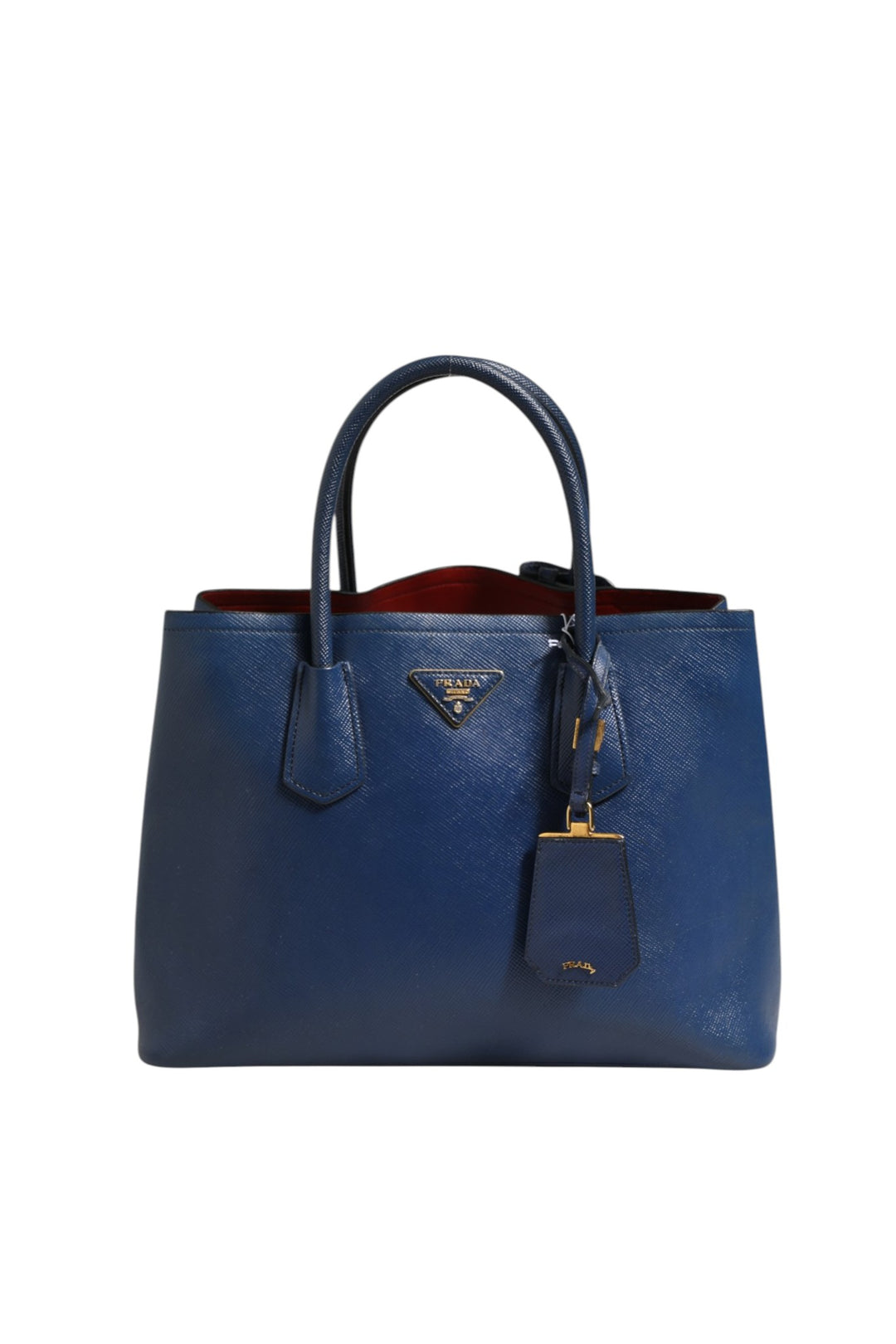 Blue Saffiano Leather 2way Bag Prada