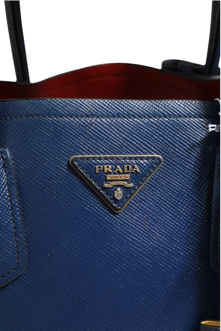 Blue Saffiano Leather 2way Bag Prada