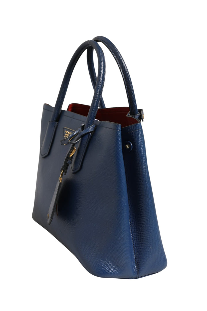Blue Saffiano Leather 2way Bag Prada