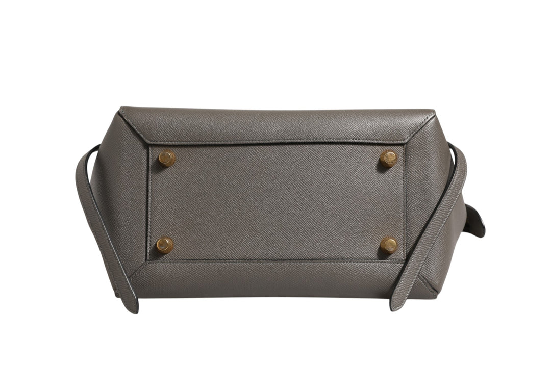 Nano Belt Bag in Grained Calfskin Grey Celine