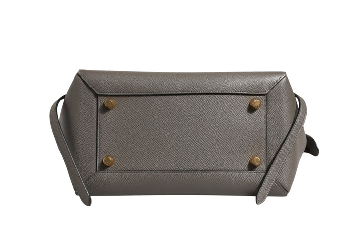 Nano Belt Bag in Grained Calfskin Grey Celine