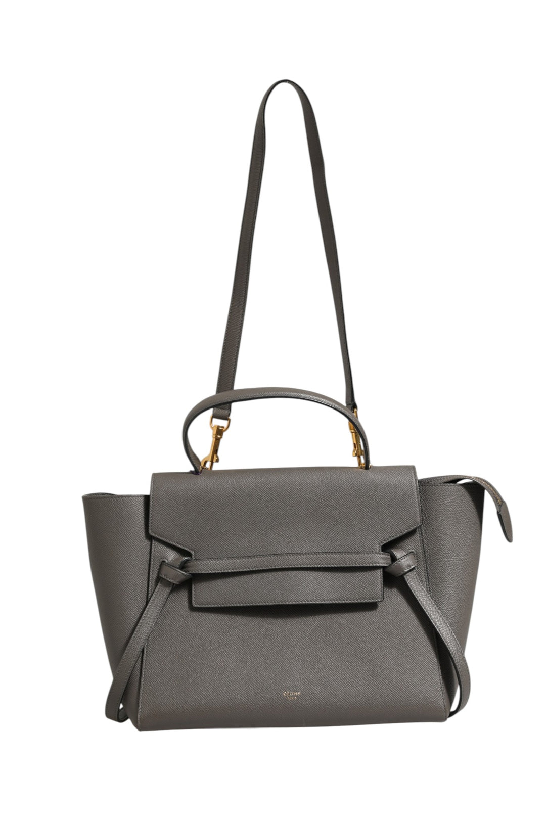 Nano Belt Bag in Grained Calfskin Grey Celine