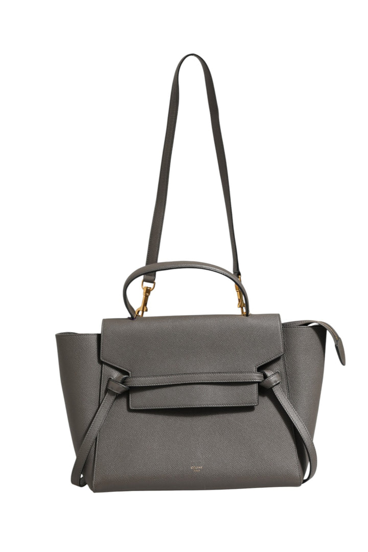 Nano Belt Bag in Grained Calfskin Grey Celine