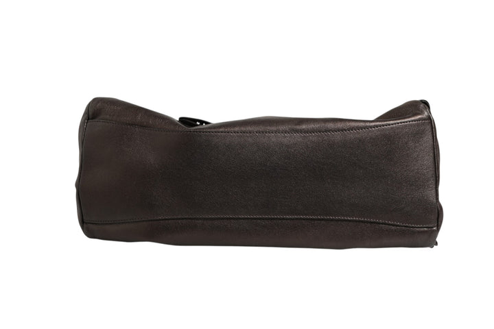 Metallic Nappa Leather Ruffle Shoulder Bag Prada