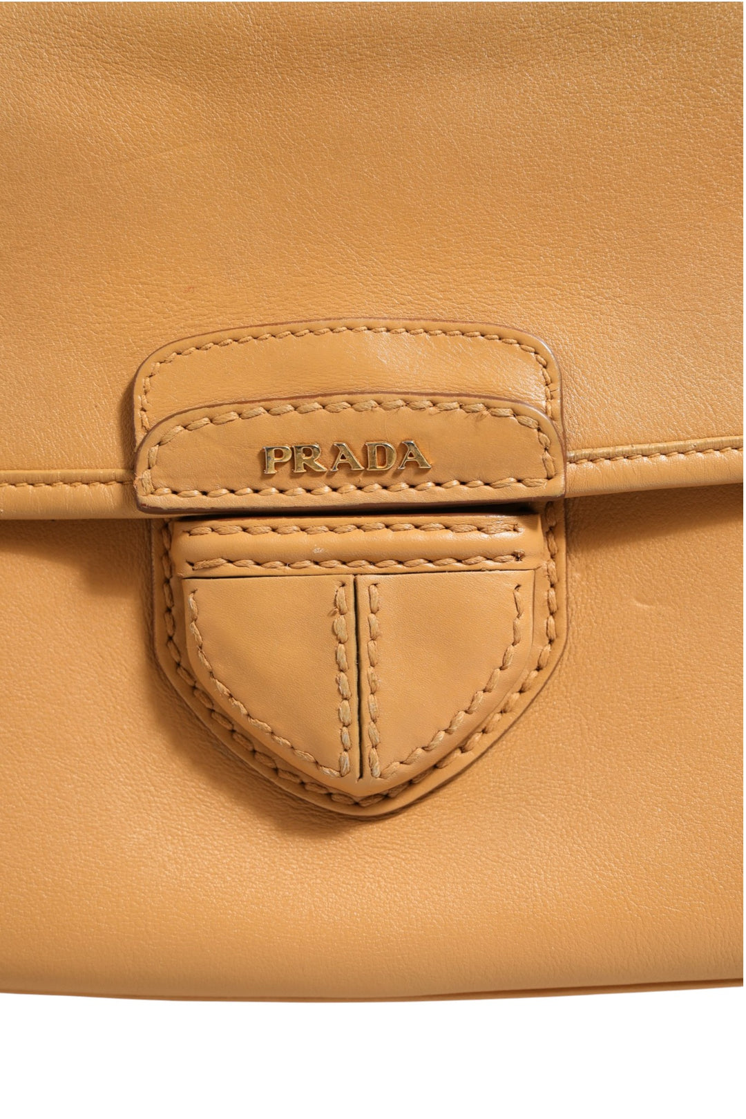 Sidonie Beige Pebble Leather shoulder bag Prada