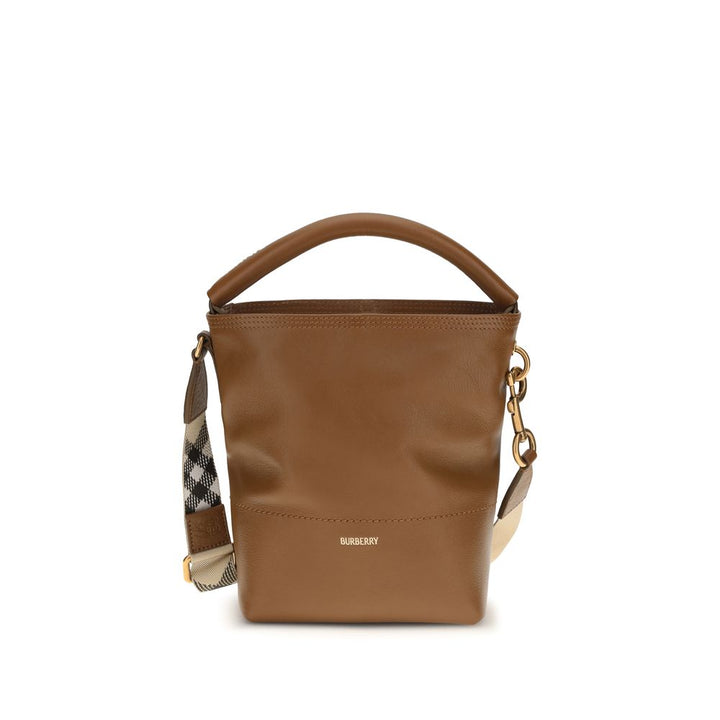 Brown Calf Leather Bos Taurus Backet Bag Burberry