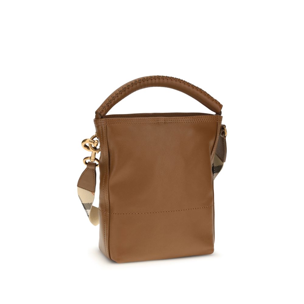 Brown Calf Leather Bos Taurus Backet Bag Burberry