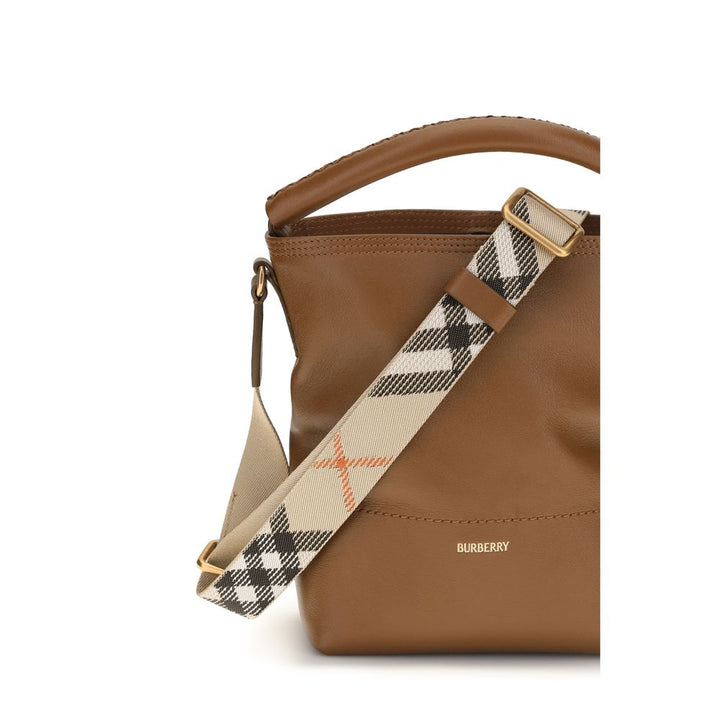 Brown Calf Leather Bos Taurus Backet Bag Burberry