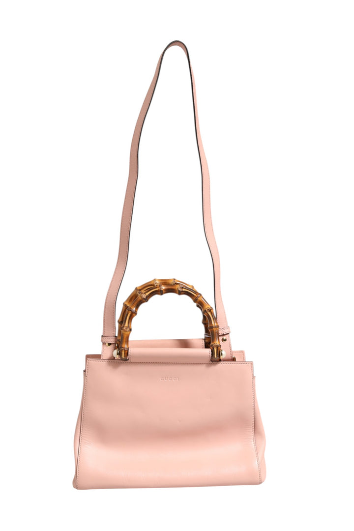 Pink And White Calfskin Small Nymphaea Top Handle Bag Gucci