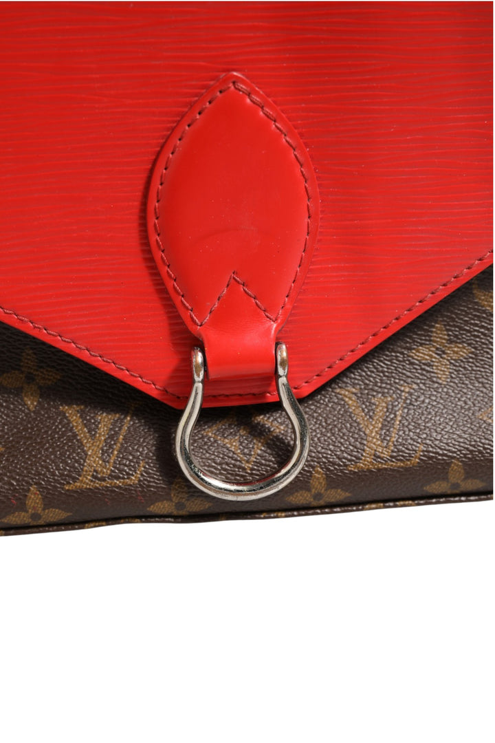 Saint Michel Monogram Epi Shoulder Bag Coquelicot Louis Vuitton