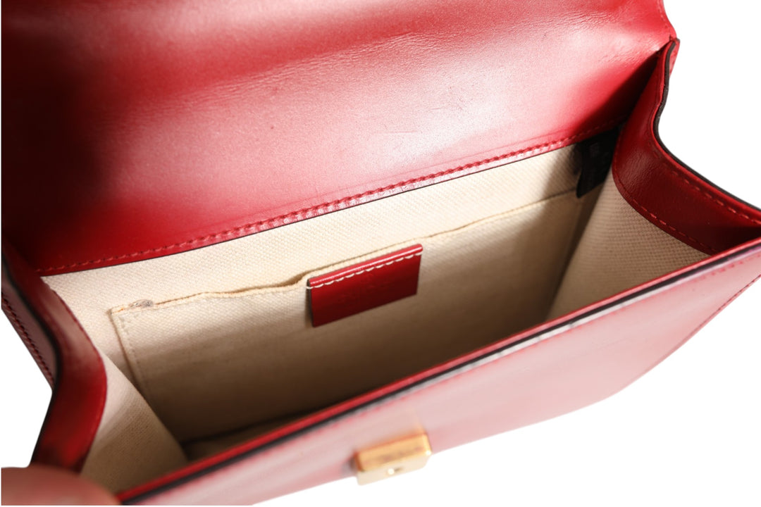 Marmont small shoulder bag in Rosso Ancora red leather Gucci