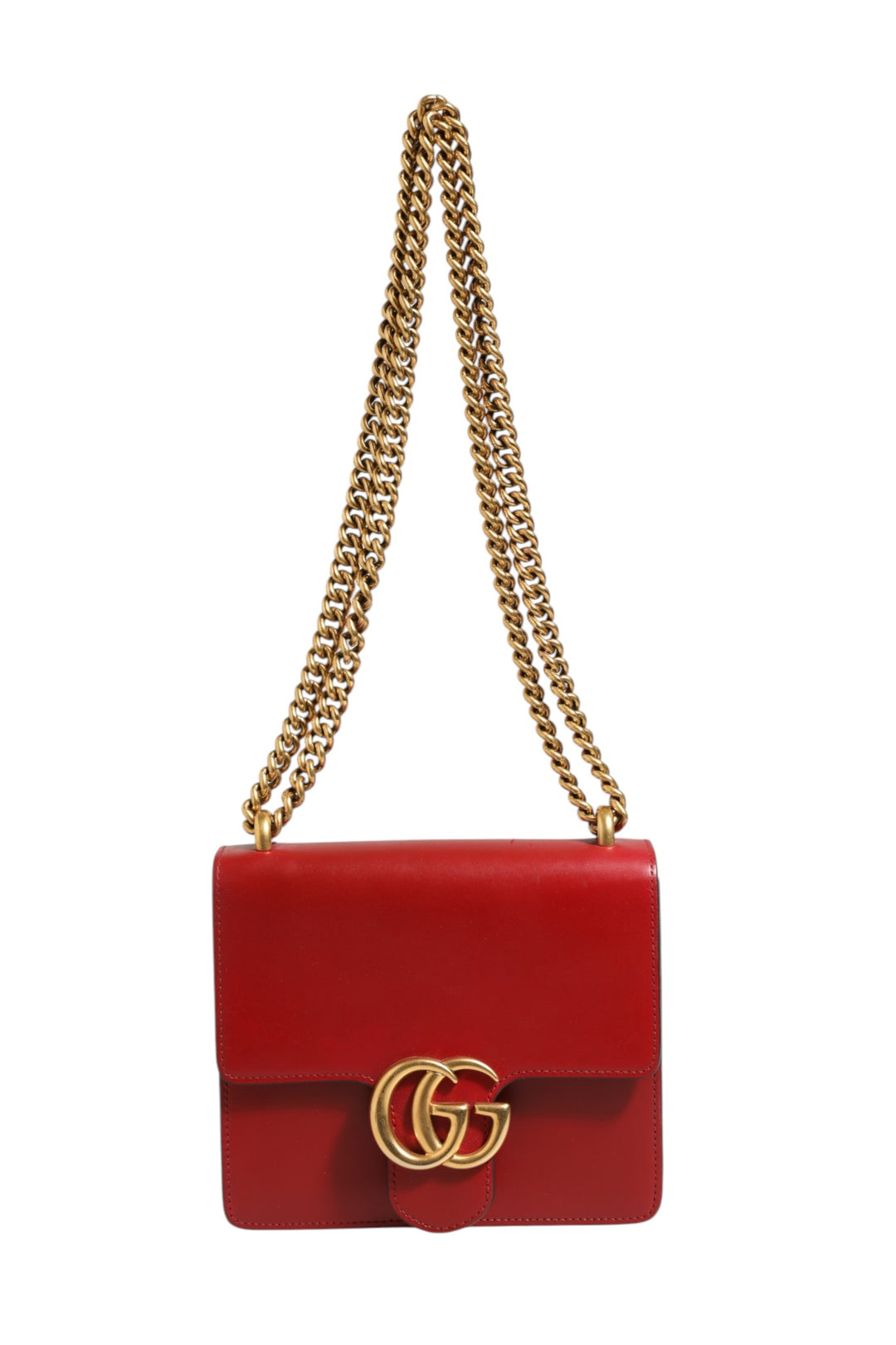 Marmont small shoulder bag in Rosso Ancora red leather Gucci