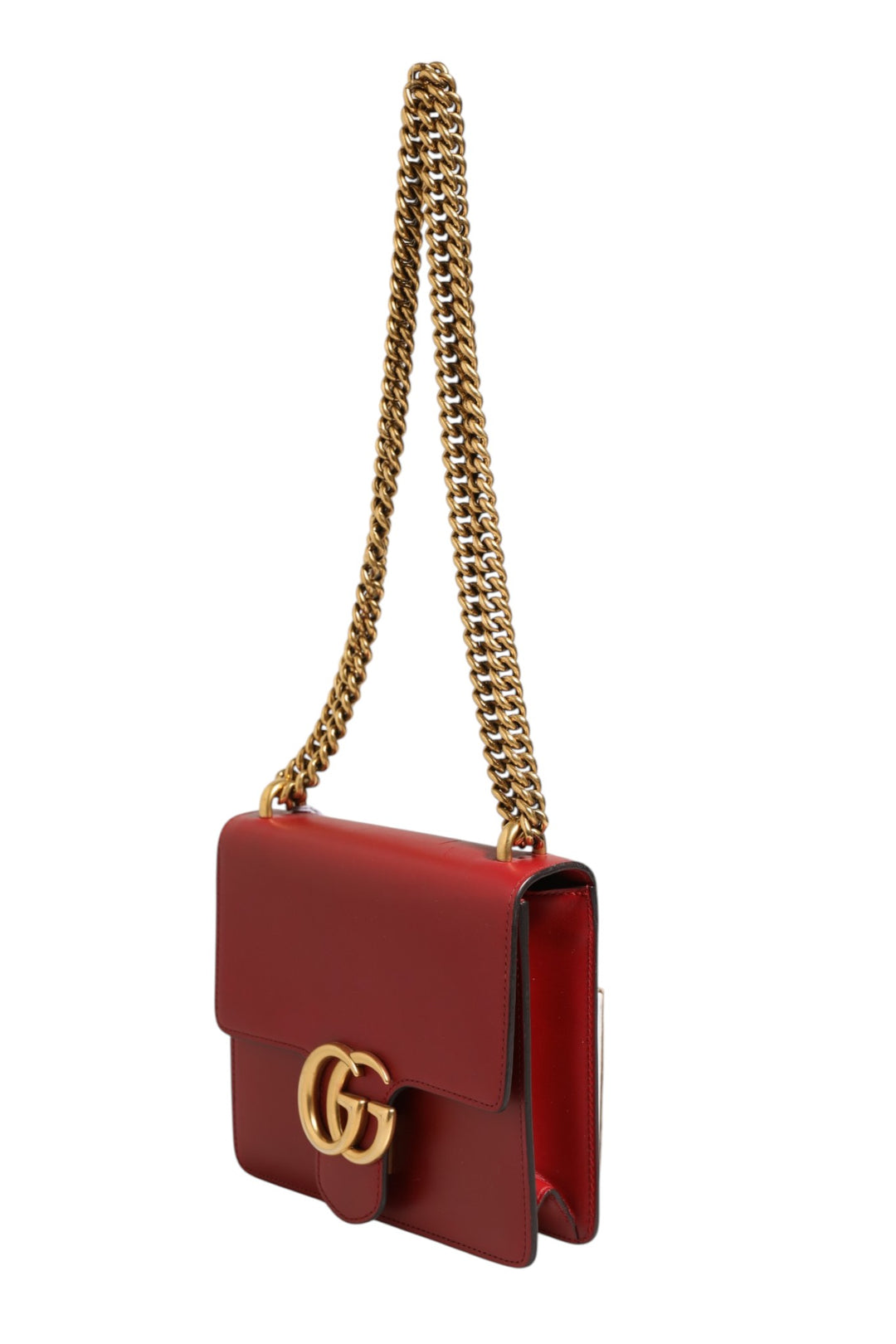 Marmont small shoulder bag in Rosso Ancora red leather Gucci