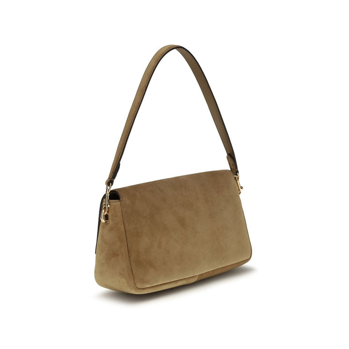 Beige Leather Shoulder Bag Tory Burch
