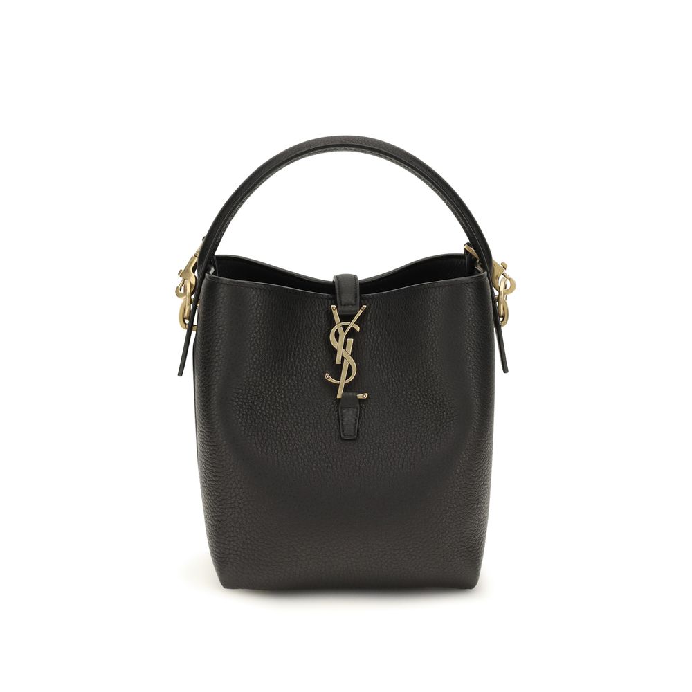 Black Calf Leather Bos Taurus Backet Bag Saint Laurent