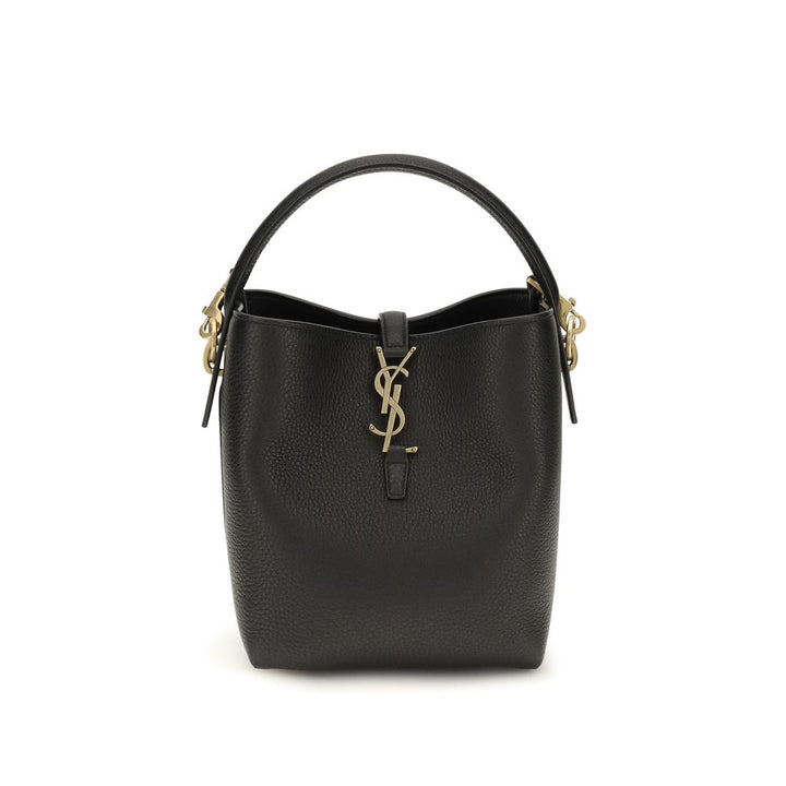 Black Calf Leather Bos Taurus Backet Bag Saint Laurent