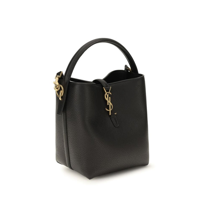 Black Calf Leather Bos Taurus Backet Bag Saint Laurent