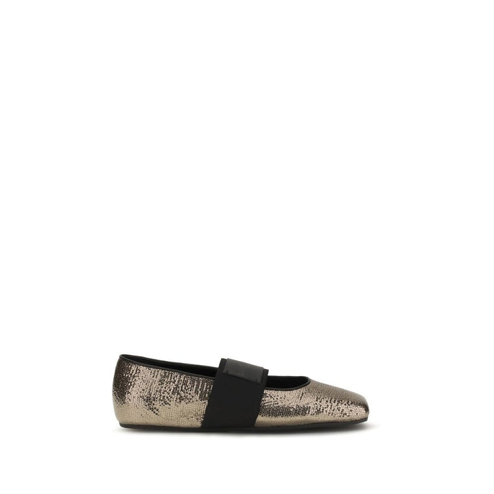 Gold Calf Leather Bos Taurus Ballet Flats Givenchy