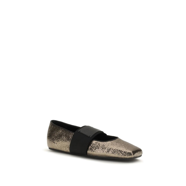 Gold Calf Leather Bos Taurus Ballet Flats Givenchy