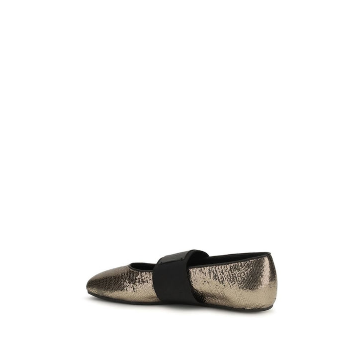 Gold Calf Leather Bos Taurus Ballet Flats Givenchy