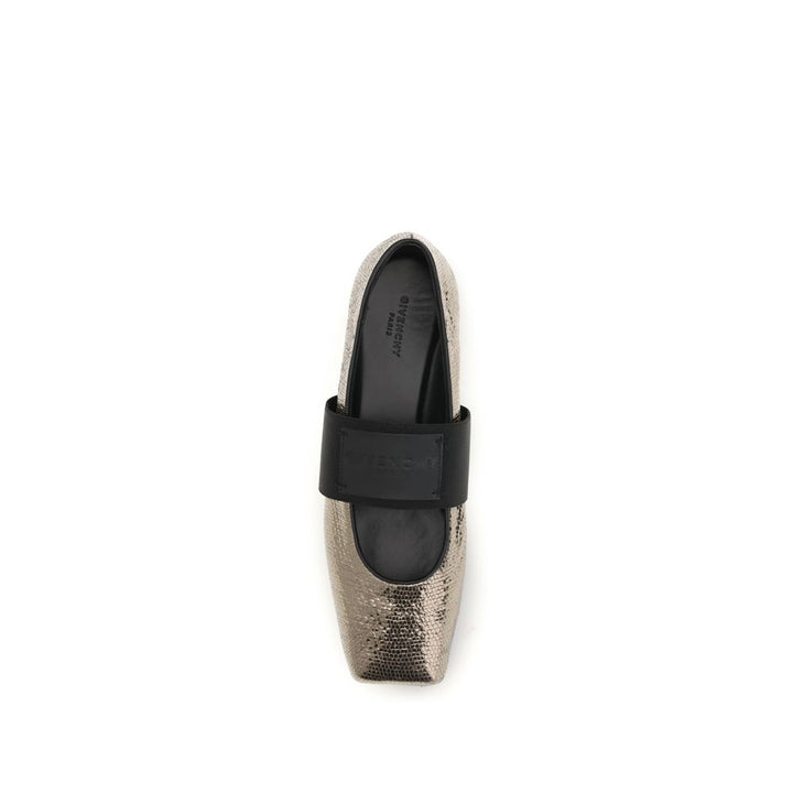 Gold Calf Leather Bos Taurus Ballet Flats Givenchy