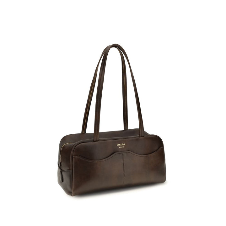 Brown Calf Leather Bos Taurus Shoulder Bag Prada