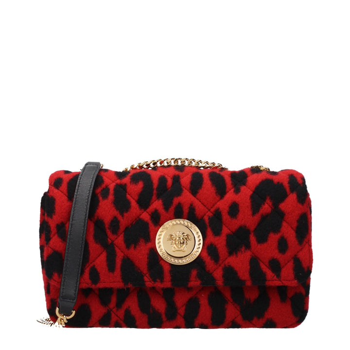 Red Wool Shoulder Bag Versace