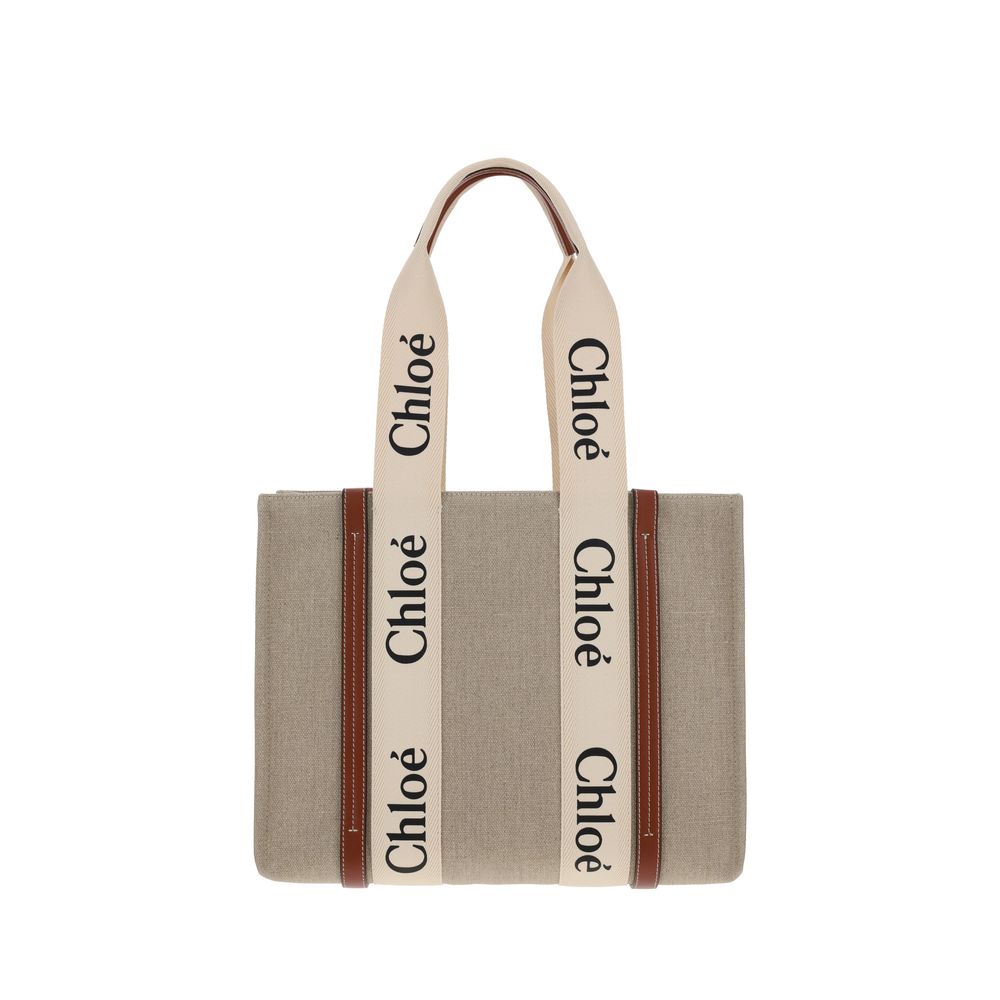 Beige Linen Handbag Chloé
