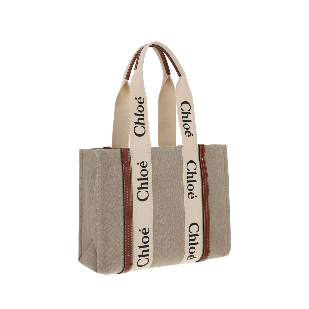 Beige Linen Handbag Chloé