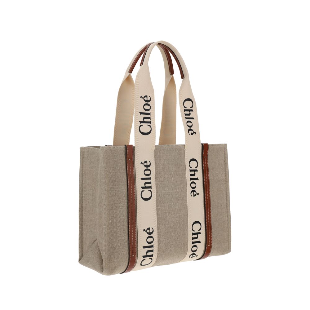 Beige Linen Handbag Chloé