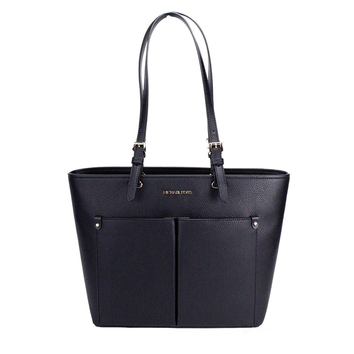 Michael Kors Womens Jet Set Travel Medium Double Pocket Tote Black/SIlver 35F3GTVT8B-001 Michael Kors