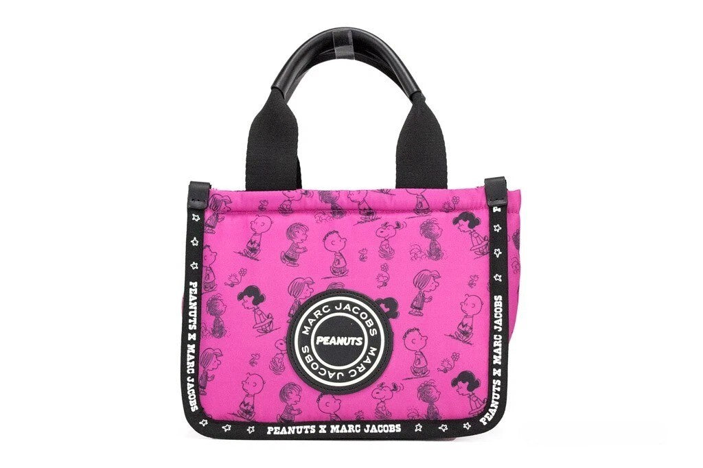 Marc Jacobs X Peanuts Mini Fuchsia Fedora Puffy Nylon Tote Convertible Handbag Marc Jacobs
