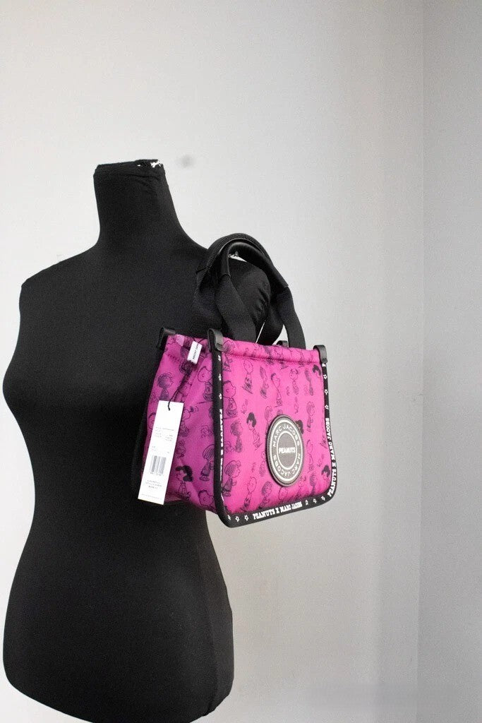 Marc Jacobs X Peanuts Mini Fuchsia Fedora Puffy Nylon Tote Convertible Handbag Marc Jacobs