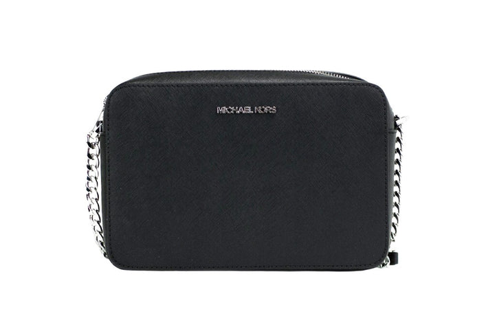 Michael Kors Jet Set Large East West Black Saffiano Leather Crossbody Handbag Michael Kors
