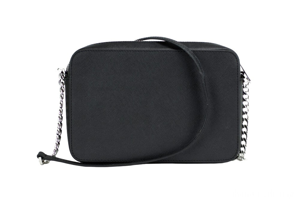 Michael Kors Jet Set Large East West Black Saffiano Leather Crossbody Handbag Michael Kors