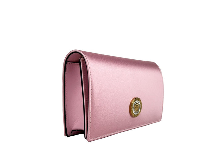 Versace Medusa Crystal Satin Mini Chain Crossbody Bag Purse Versace