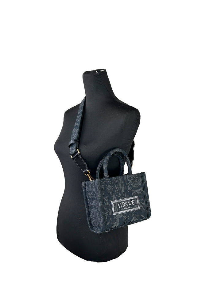 Versace Women'S 'Extra Small Athena' Shopping Bag Black Versace