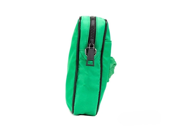 Versace Small Bright Green Nylon Fabric Medusa Crossbody Messenger Bag Purse Versace