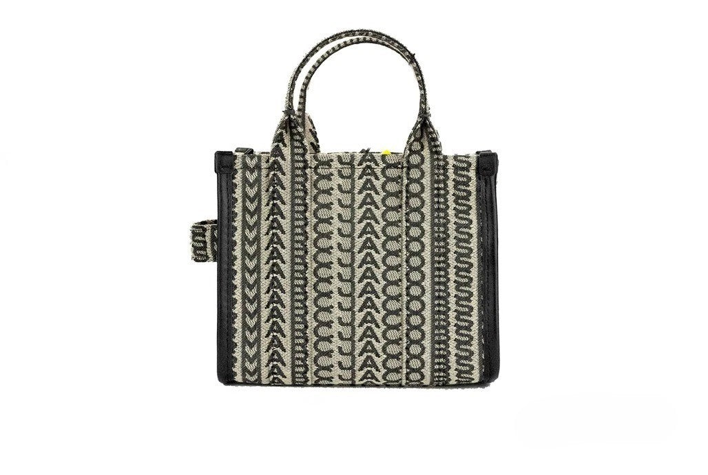 Marc Jacobs The Monogram Beige Mini Tote Woven Jacquard Canvas Crossbody Handbag Marc Jacobs