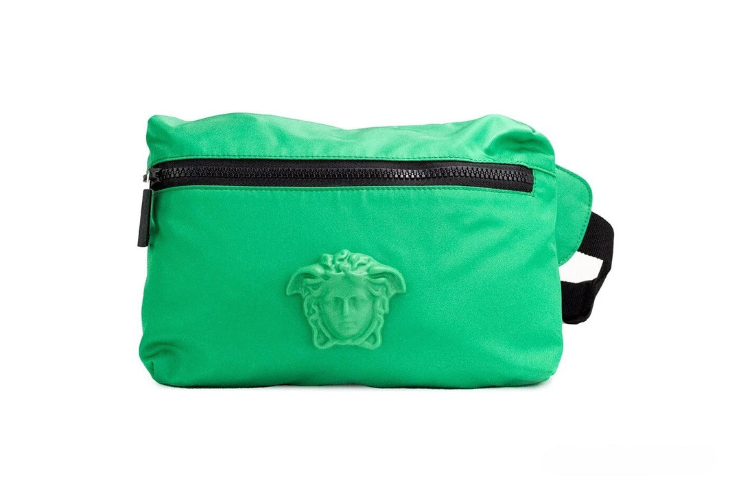 Versace Small Bright Green Nylon Matte Medusa Belt Bag Waist Fanny Pack Purse Versace