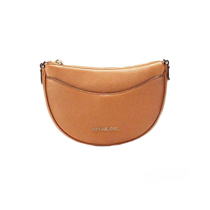 Michael Kors Dover Small Luggage Pebbled Leather Half Moon Crossbody Bag Purse Michael Kors