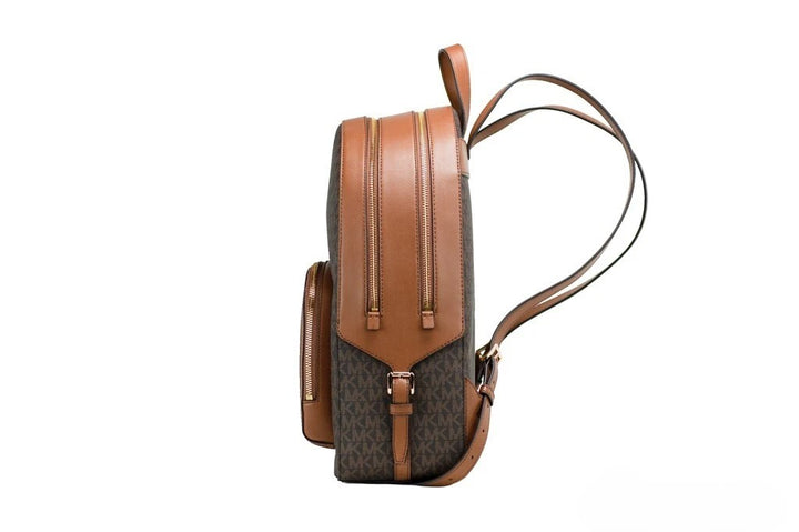 Michael Kors Jaycee Large Brown Signature PVC Shoulder Backpack Bookbag Michael Kors