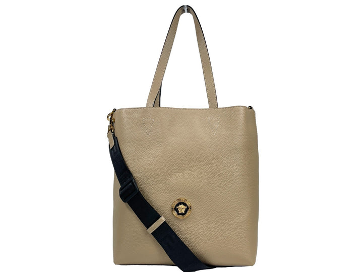Versace Medusa Large Leather Tote Bag With Pouch Versace