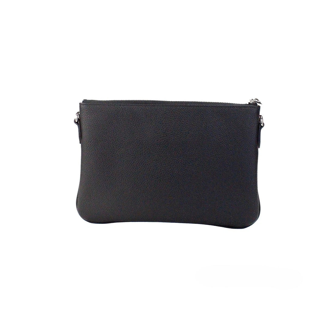 Burberry Peyton Monogram Black Leather Pouch Crossbody Bag Purse Burberry