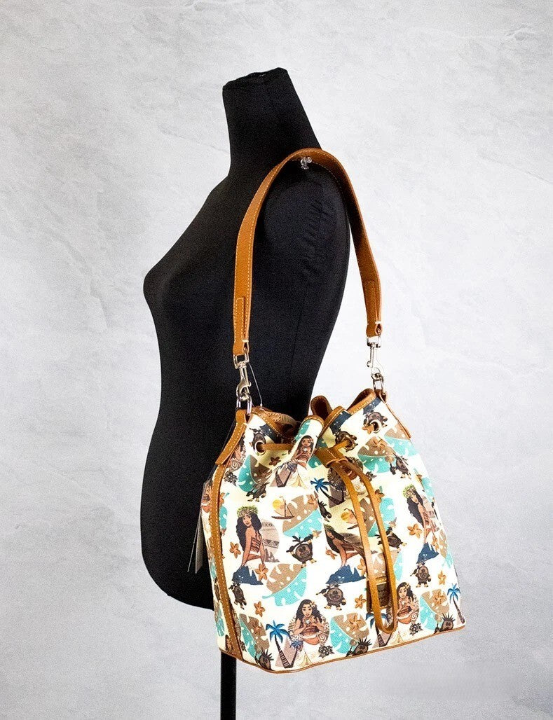Dooney & Bourke Disney Medium Moana Coated Cotton Bucket Crossbody Bag Purse Dooney & Bourke