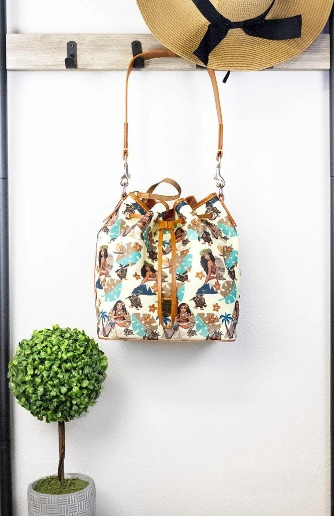 Dooney & Bourke Disney Medium Moana Coated Cotton Bucket Crossbody Bag Purse Dooney & Bourke