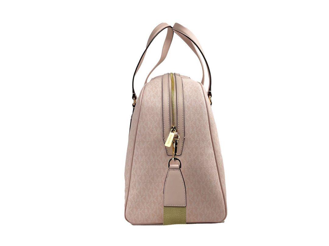 Michael Kors Travel Extra Large Powder Blush PVC Top Zip Weekender Luggage Bag Michael Kors