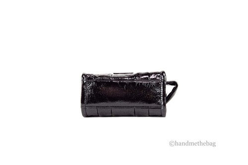 Marc Jacobs The Shiny Crinkle Micro Tote Black Leather Crossbody Bag Handbag Marc Jacobs